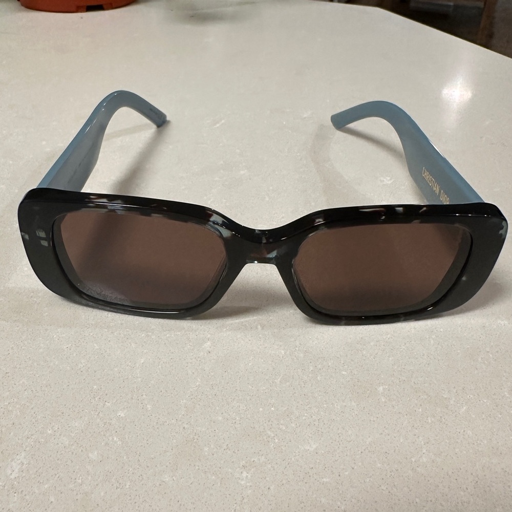 CHRISTIAN DIOR BLUE AND TORTOISE SUNGLASSES